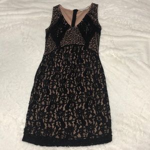 Black and nude lace short dress - worn once. Dry cleaned